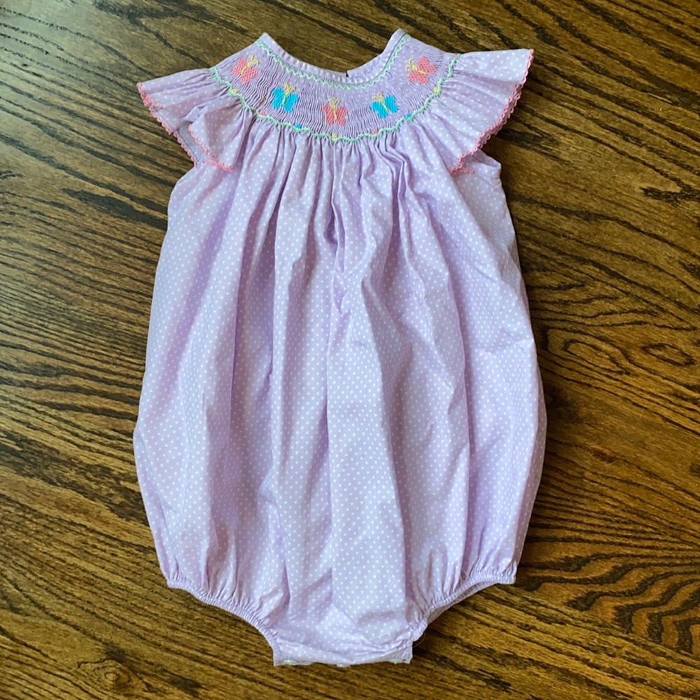 Petit Bebé Butterfly Smocked Bubble